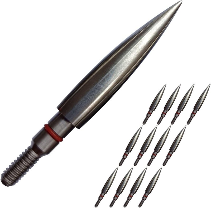 Wdfhudj Stainless Steel Archery Field Points,9/32″ 19/64″ 5/16″ 11/32″ Diameter 100/125/150/175/200/250/300 Grains,Screw in Archery Field Tips(1 Dozen 12PCS) - Image 1